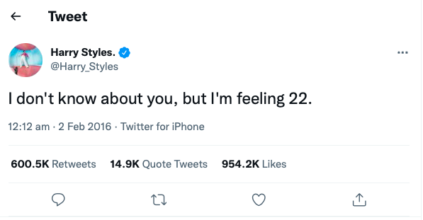 Harry Styles Tweet